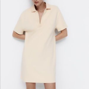 Zara Beige/Ecru Polo Dress Small NWT